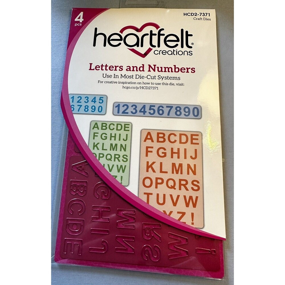 Heartfelt Creations LETTERS AND NUMBERS Alphabet use in sizzix or any die cutter